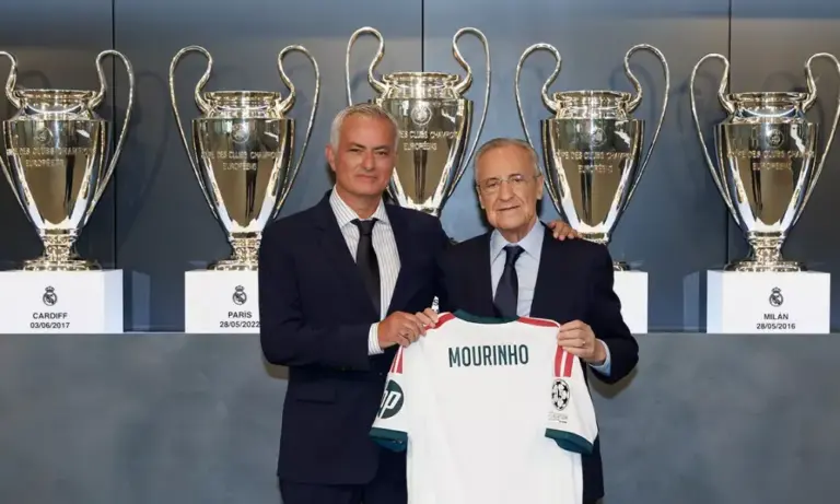 Jose Mourinho's Real Madrid presentation ceremony at Ciudad Real Madrid (photo courtesy of the Real Madrid official website, via Madrid Universal)